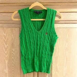 Ralph Lauren cable knit vest / kelly green, M